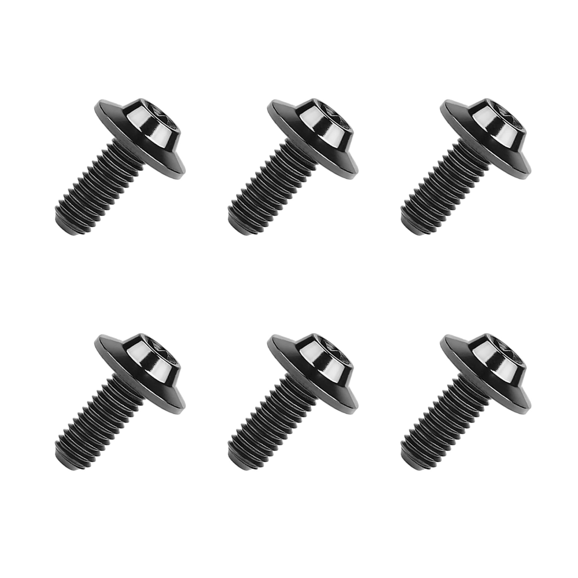 DWAMMEBRS Bolt M5 M6x10 12 15 20 25 30 35mm T25 T30 Torx Head Screw Pack of 6(Black,M6x20mm)
