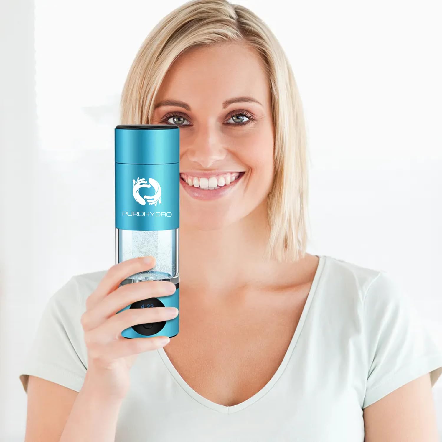 Hydrogen Water Bottle,Portable Rechargeable Hydrogen Water Bottle Generator for Home Office Travel Hydrogen Water Machine Improve Water Quality Eco-Friendly Glass,Ionized Hydration Technology SOCOTRA