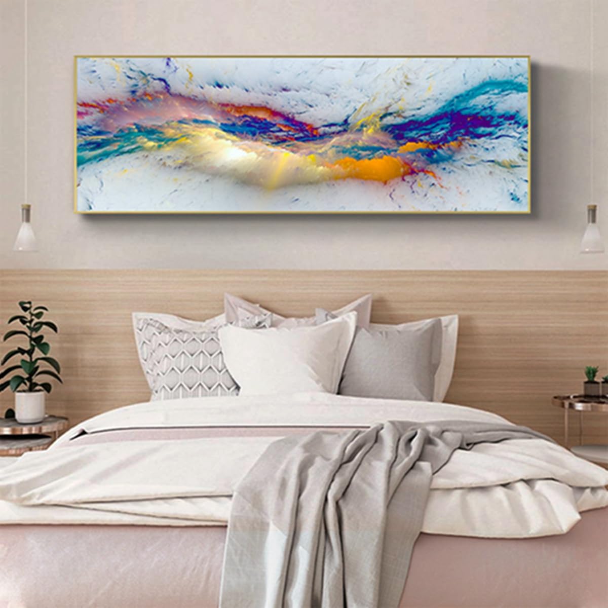 JNAOZI Abstract Colourful Pictures Ink Painting Poster Wall Painting,Islamic Poster Canvas Pictures, Islam Picture - Image 4