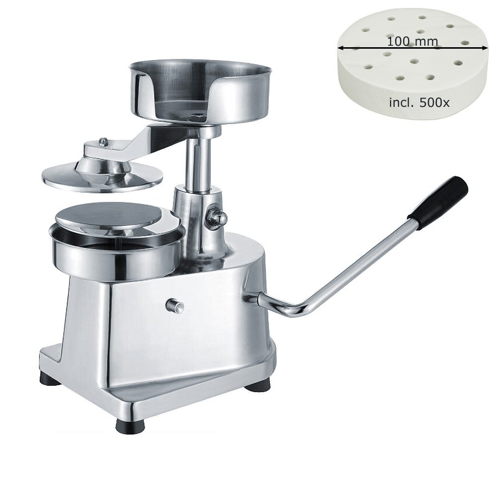 Hamburger Pressa Manuale Pressamburger Hamburgatrice 100 mm Fogli Separatori V2Aox