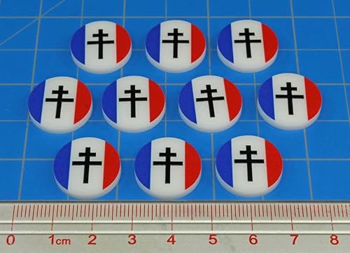 Miniatura 3 de LITKO World War Two Miniature Wargames National Faction Token Juego Piezas compatibles con Bolt Action (10) (Francia libre)