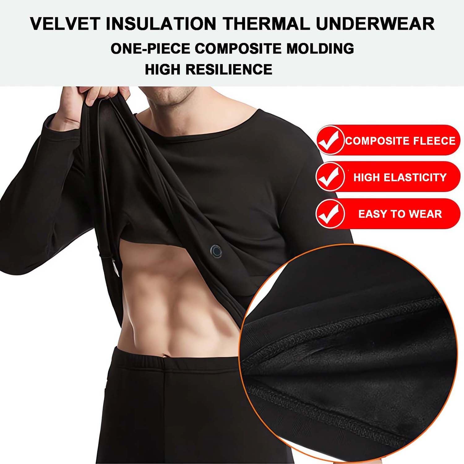 Conjunto de Ropa Interior térmica con calefacción, Ropa Interior Térmica Hombre, con 16 Zonas de Calentamiento, Ropa Termica para Esquí Pesca Caza Moto (No Incluye Batería)