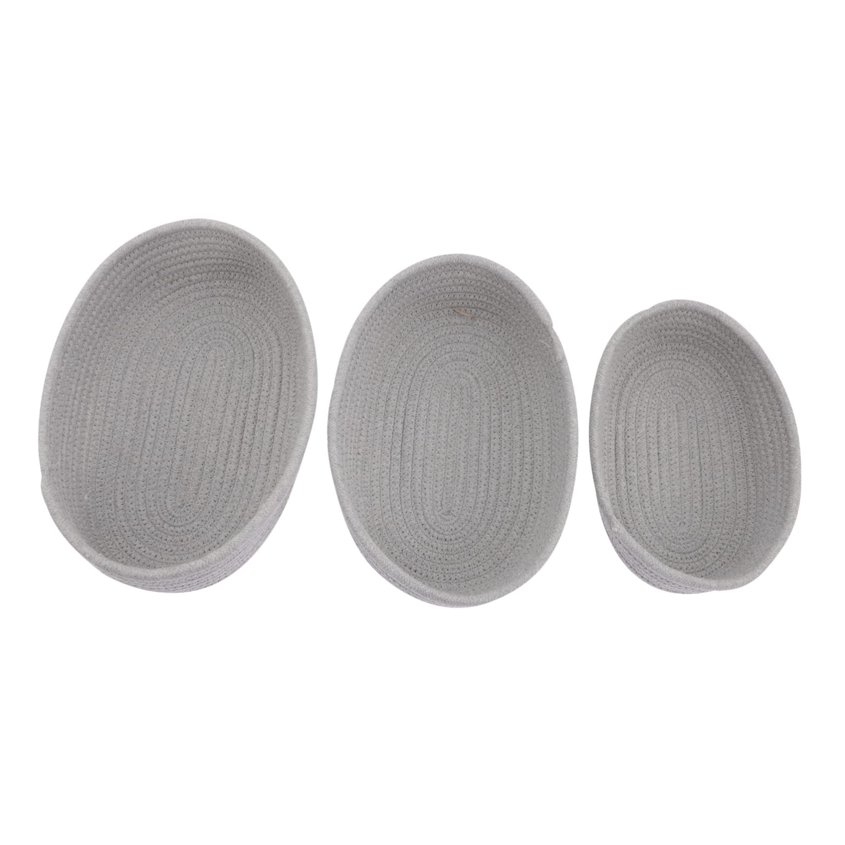 Cabilock 3Pcs Cotton Rope Storage Basket Woven Organizer Bins for Nursery Bathroom and Storage Easy to Clean Natural Material Baskets