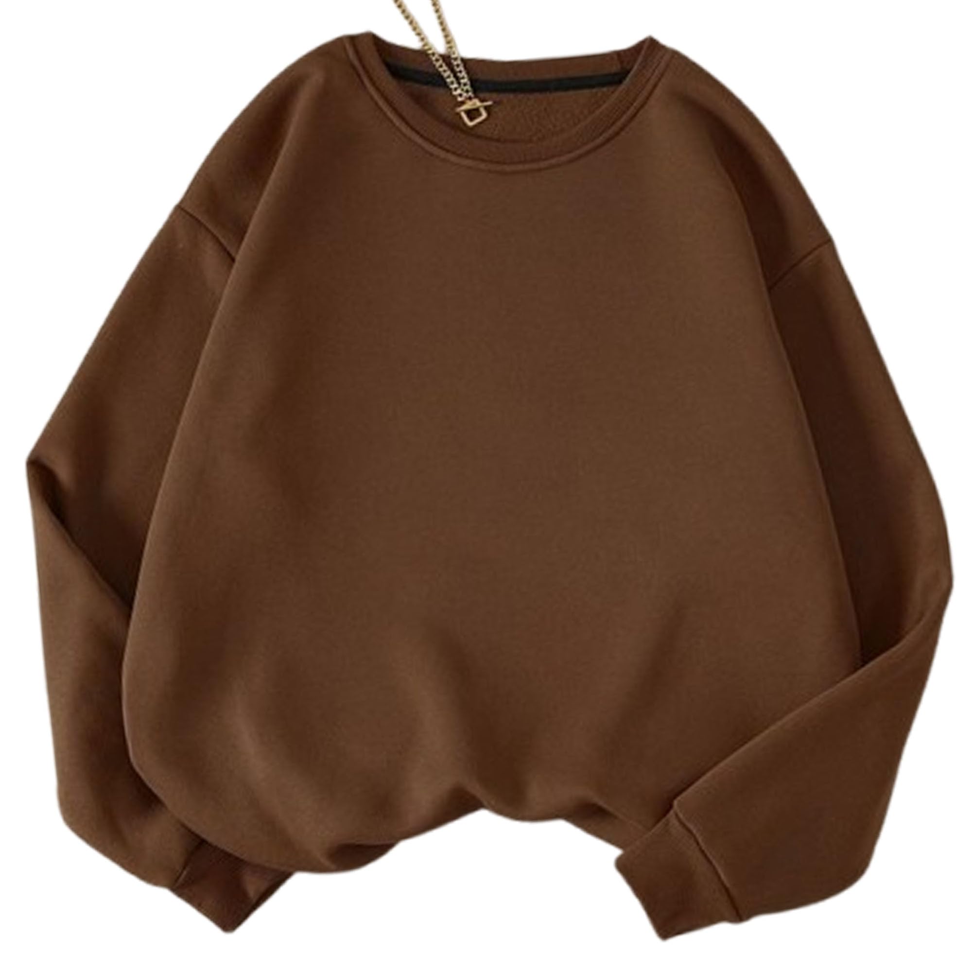 Women’s Regular Sweatshirt – Casual Pullover, Long Sleeve Round Neck Loose Fit Winter Top, Soft Cotton Blend Hoodie Style-image-17