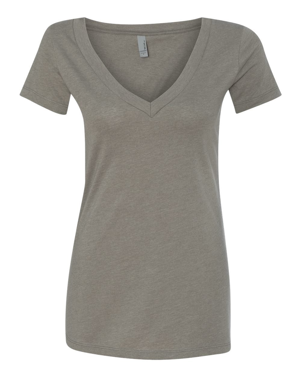 NEXT LEVEL APPAREL Womens CVC Deep V Tee (6640) Warm Gray m