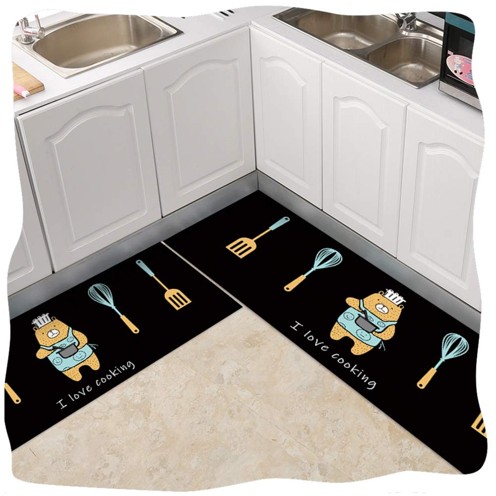 Kitchen Runner Rug YANGJUN Long Non-slip Easy To Clean Water Absorption Soft Lovely Animation Household Aisle Entrance Simple (Color : C, Size : 50x80cm)