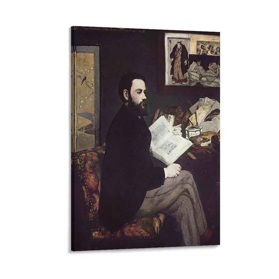 エドゥアール・マネ、【エミール・ゾラの肖像】、希少な額装用画集より、状態良好 エミール・ゾラの肖像 - Wikipedia