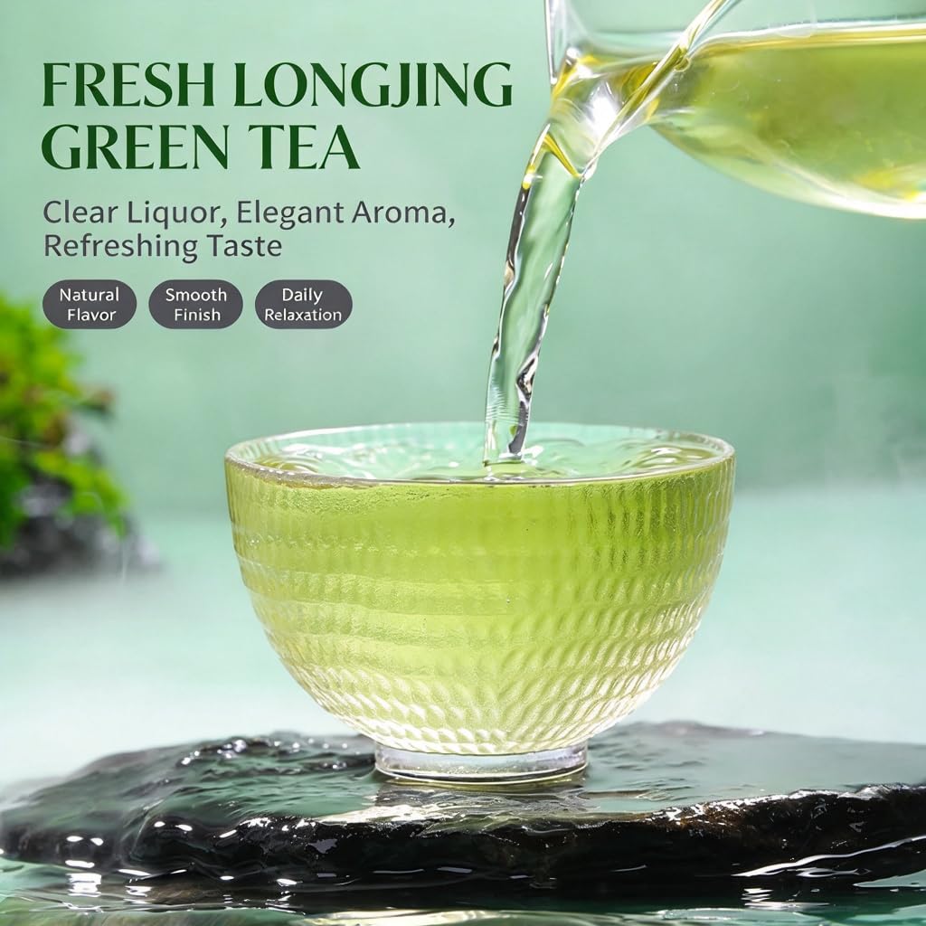 Té Longjing De Primera Calidad 125g * 2 | Fresco Y Aromático | Sin Aditivos | Té Verde A Granel | Bebida Natural Y Saludable