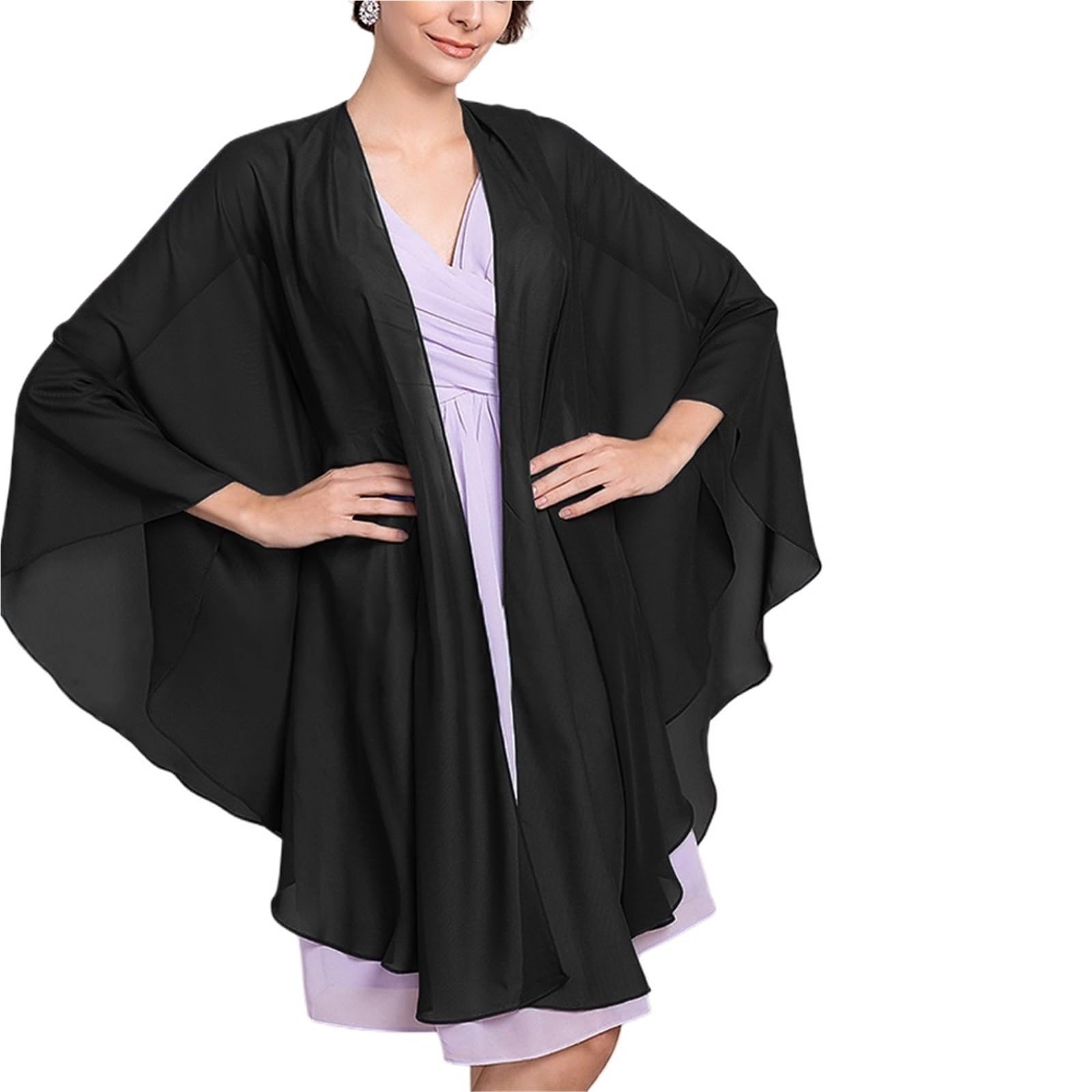 Boléro Court en Mousseline Boléro de mariage for femme, châle mariée en mousseline douce, élégant, long, formel, cape féminine Pour l'été