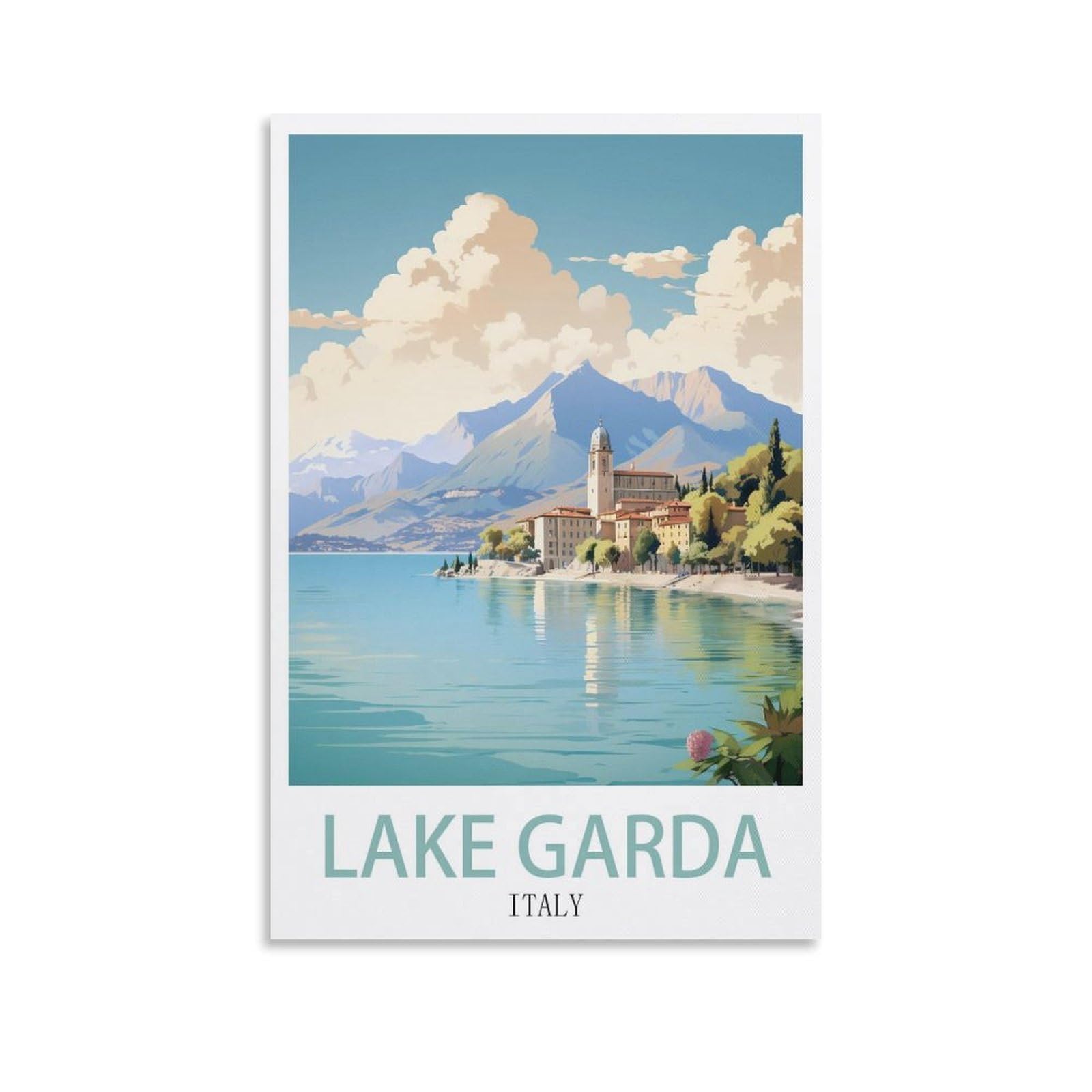EZMLFA 5D Diamond Art Kits Adults,Lake Garda Italy,DIY Cross Stitch Crystal Rhinestone Embroidery Pictures Craft for Home Wall Deco 40x50cm