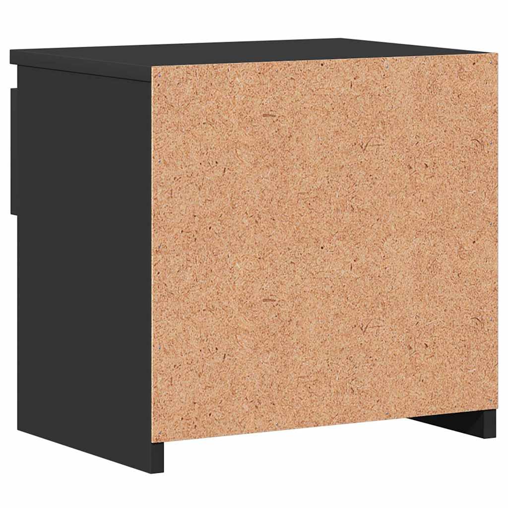 Hothingwell 2-częściowy stolik nocny czarny 40 x 30 x 39 cm płyta wiórowa, designerski stolik nocny z szufladą i przegródką, stolik pod noski sofy do przechowywania do salonu
