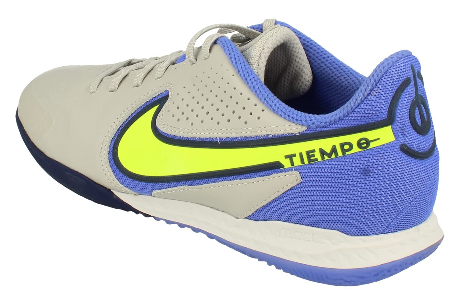 Nike React Legend 9 Pro IC Mens Football Boots DA1183 Trainers Shoes (UK 11 US 12 EU 46, Grey Fog Volt Sapphire 075)