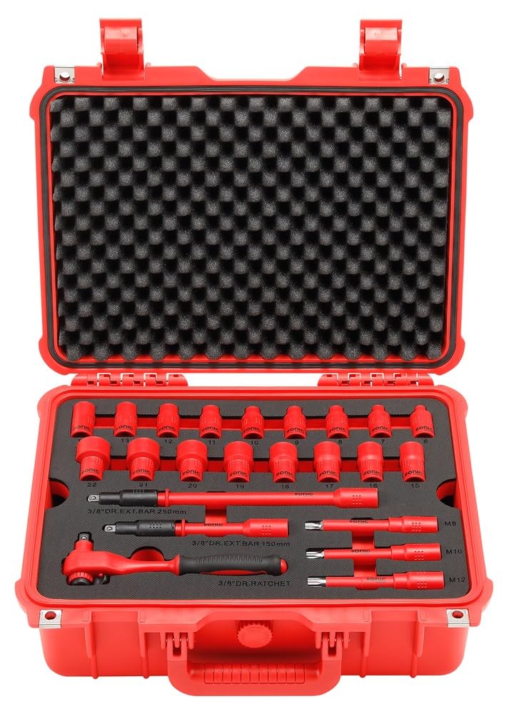 Sonic equipment Schraubendreher-Set, Ratschen, Steckschlüsseleinsätze und isolierte Zangen 47 Stück