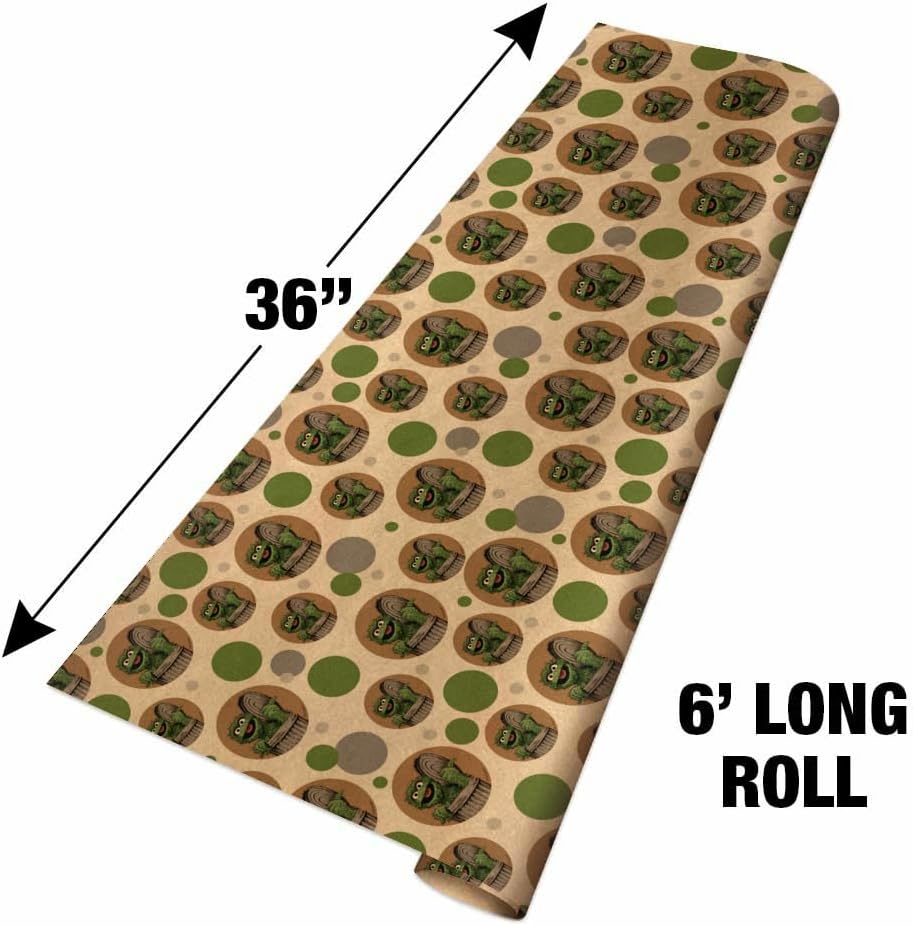 Sesame Street Vintage Oscar the Grouch Premium Kraft Gift Wrap Wrapping Paper Roll