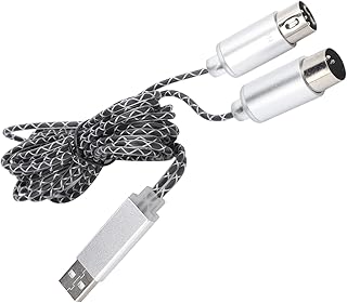USB Cord Adapter, USB TPE Sheath MIDI To USB Cable Electronic Organ Music Editing Cable for Editing Recording for Piano Keyboard