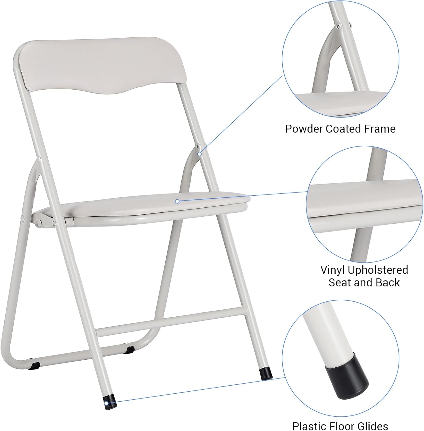 Metal Folding Chairs and Table, Leather Padded Folding Chairs with Comfortable Cushion and Durable Steel Frame, Upholstered Children's Activity Table Set for Eating, Reading, Playing