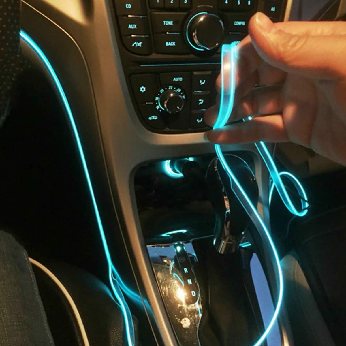 Vilihy 5 Meters Car Interior Lighting Auto LED Strip EL Wire Rope Auto Atmosphere Decorative Lamp Flexible Neon Light DIY : Automotive