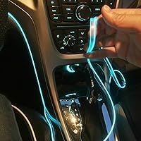 Vista 2 de 9.8 ft de iluminación interior del coche tira auto LED cuerda de alambre de la atmósfera auto lámpara decorativa luz de neón flexible DIY