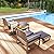 LOKATSE HOME Patio Conversation Bistro Set 5 Pieces Outdoor PE Wicker Rattan Sofa All Weather Furniture Cushioned Chairs and Ottomans with Tempered Glass Coffee Table for Backyard, Garden, Porch