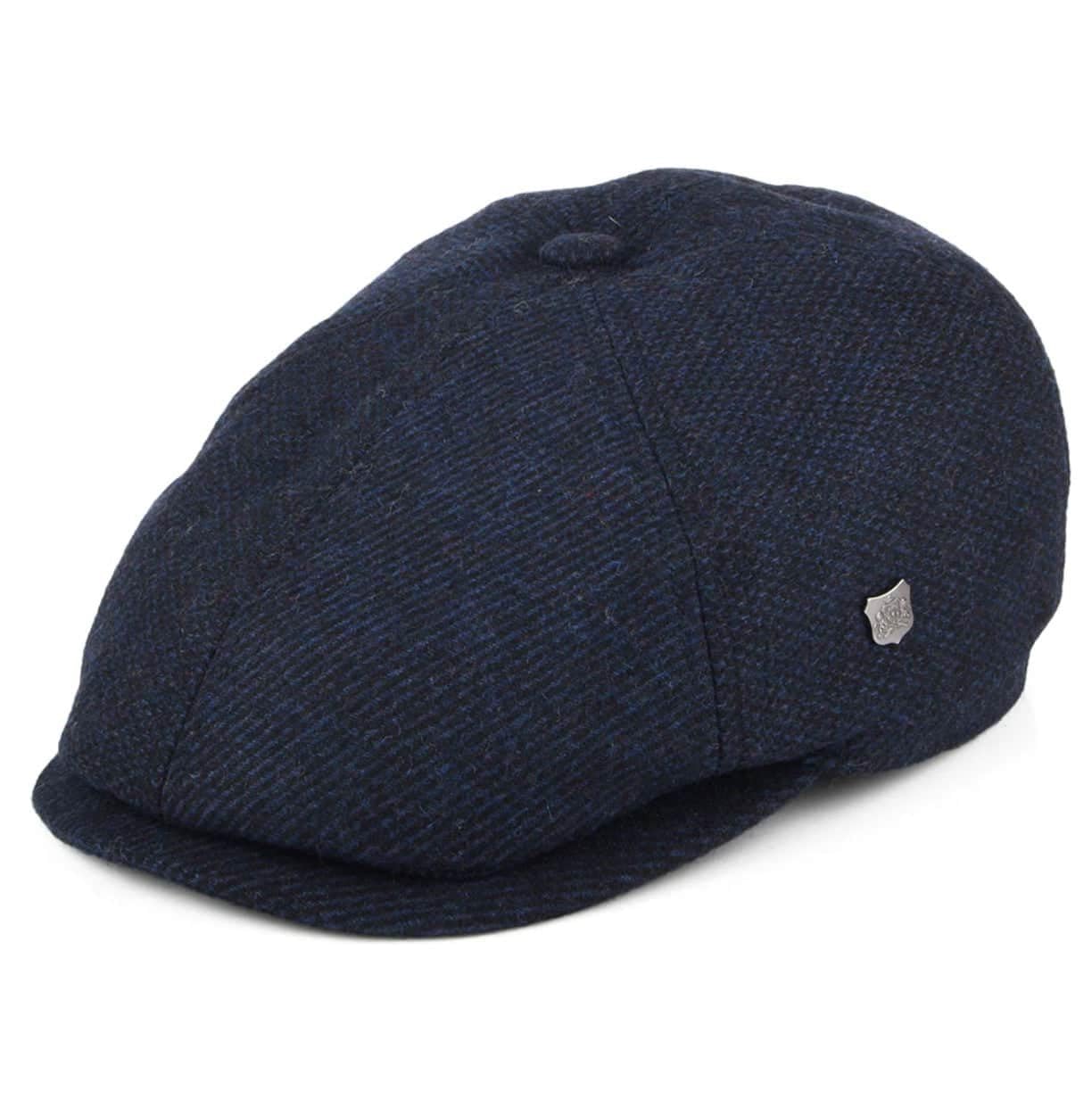 Failsworth Men's Blue Hudson Mix Bakerboy Cap In Size: Small (55Cm)