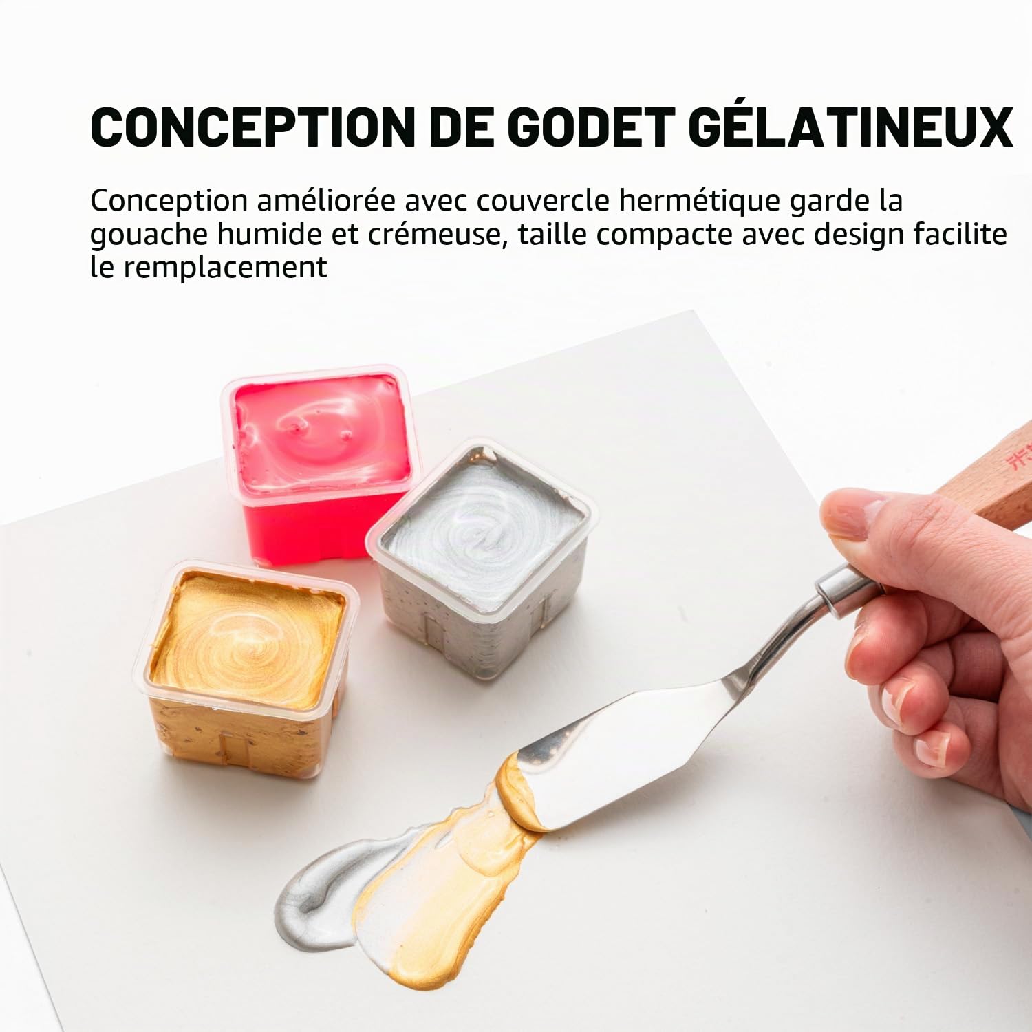 HIMI Gouache Kit de peinture 56 couleurs, 30 g, design Jelly Cup dans un sac de transport, parfait pour les artistes, gouache Opaque Art Supplies for Professionals