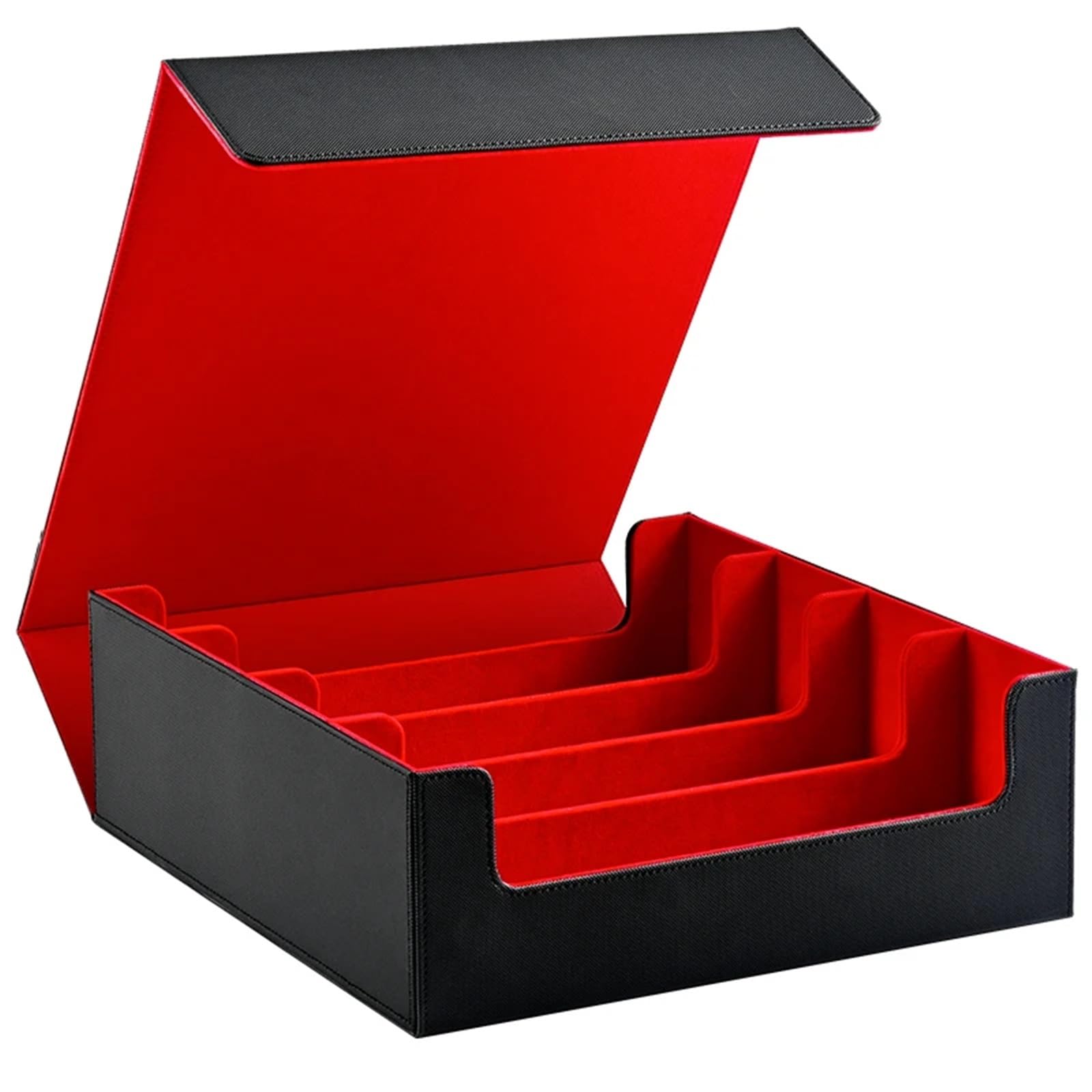 Deck Box Caja de almacenamiento for tarjetas coleccionables, contiene, caja cuero magnética, se adapta a Magic(Black Lemon Green)