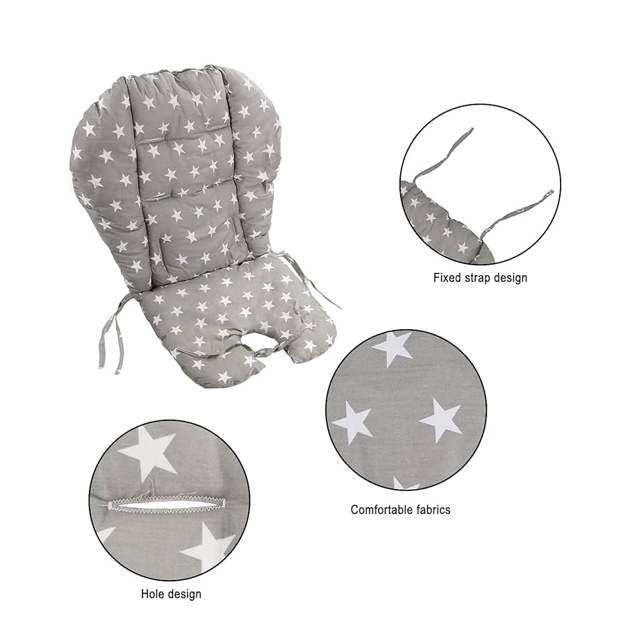 BTSKY Portable Baby Cushion High Chair Seat Pad With Adjustable Cover