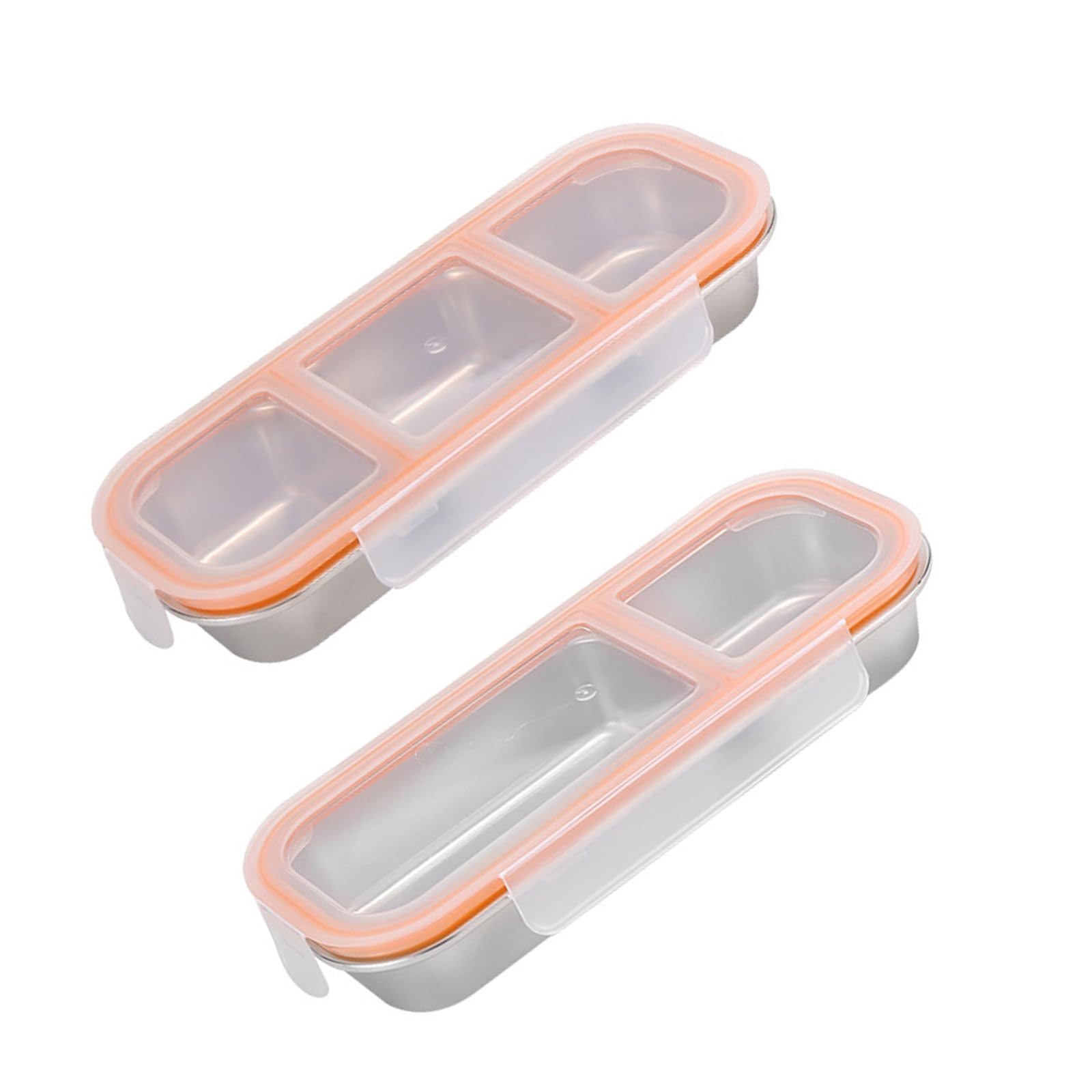 Shntig Practical Stainless Steel Food Storage Container with Secure Leakproof Lid Meal Container with Double Compartments Double Compartment Meal Box