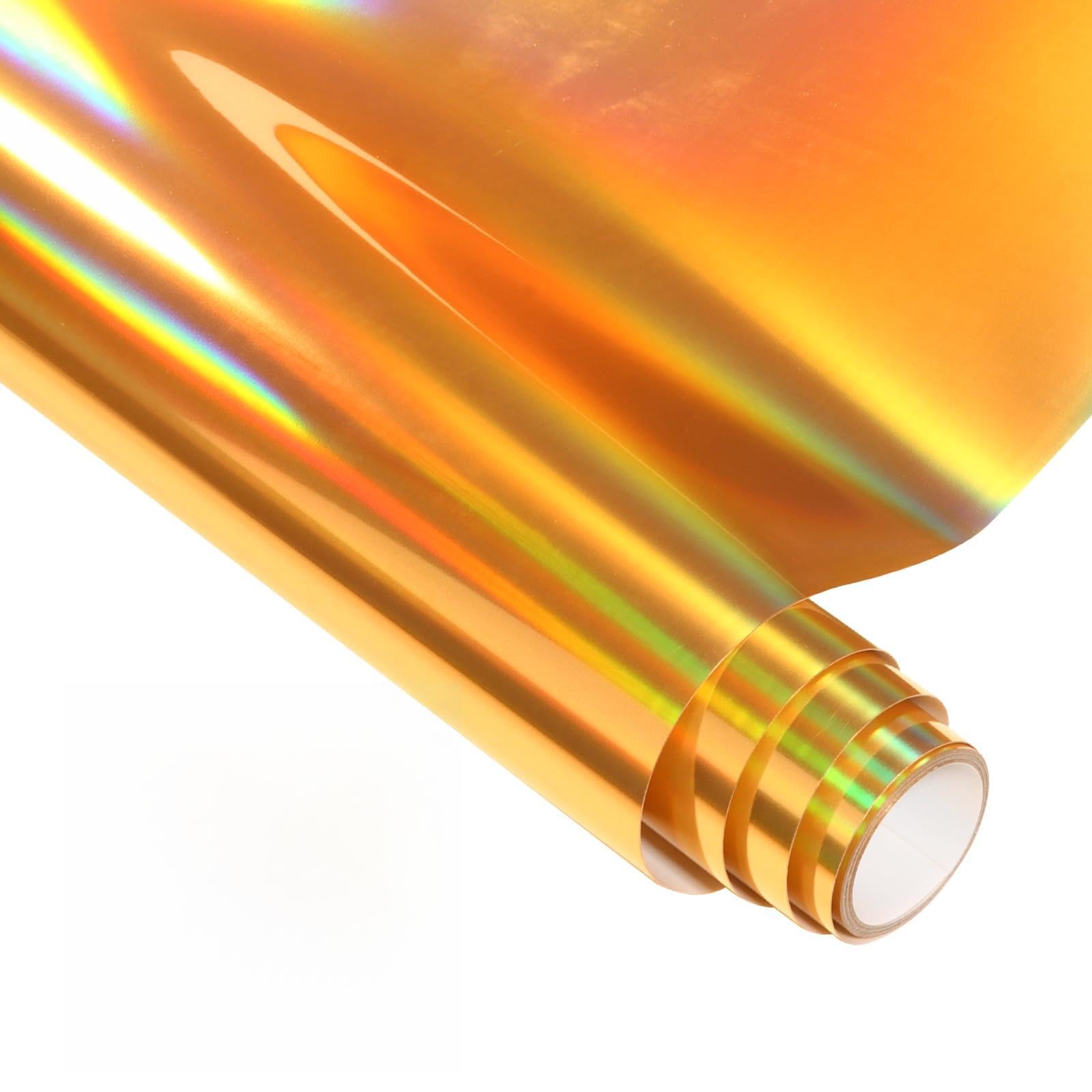HTVSTD Soft Metallic Gold Iris HTV Heat Transfer Vinyl 12*8ft Iron on Vinyl