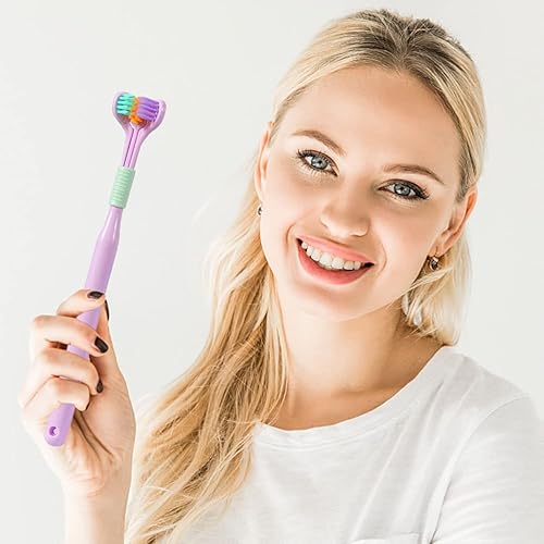 Miniatura 4 de Cepillo de dientes de tres caras ultra fino con cerdas suaves, cepillo de dientes sensorial para autismo de 3 caras para adultos y niños con autismo