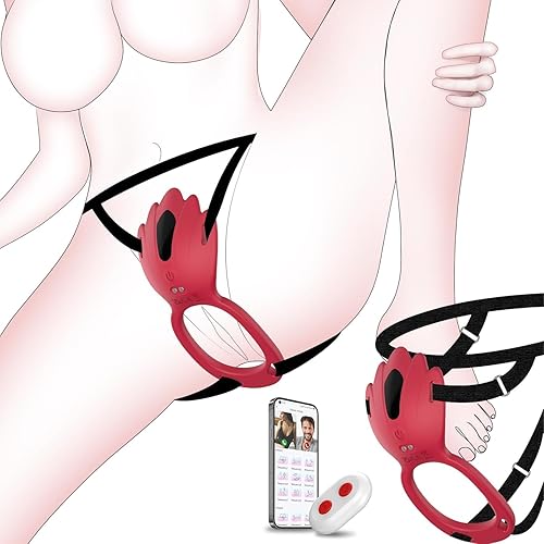 Adult Sex Toys Wearable Panty Vibrator,Vibrating Penis Ring Clitoral Stimulator,Remote Control Vibrators for Women Men, Wearable Wireless Portable Pantie Vibratiers for Remote Panties LS24 (Red1)