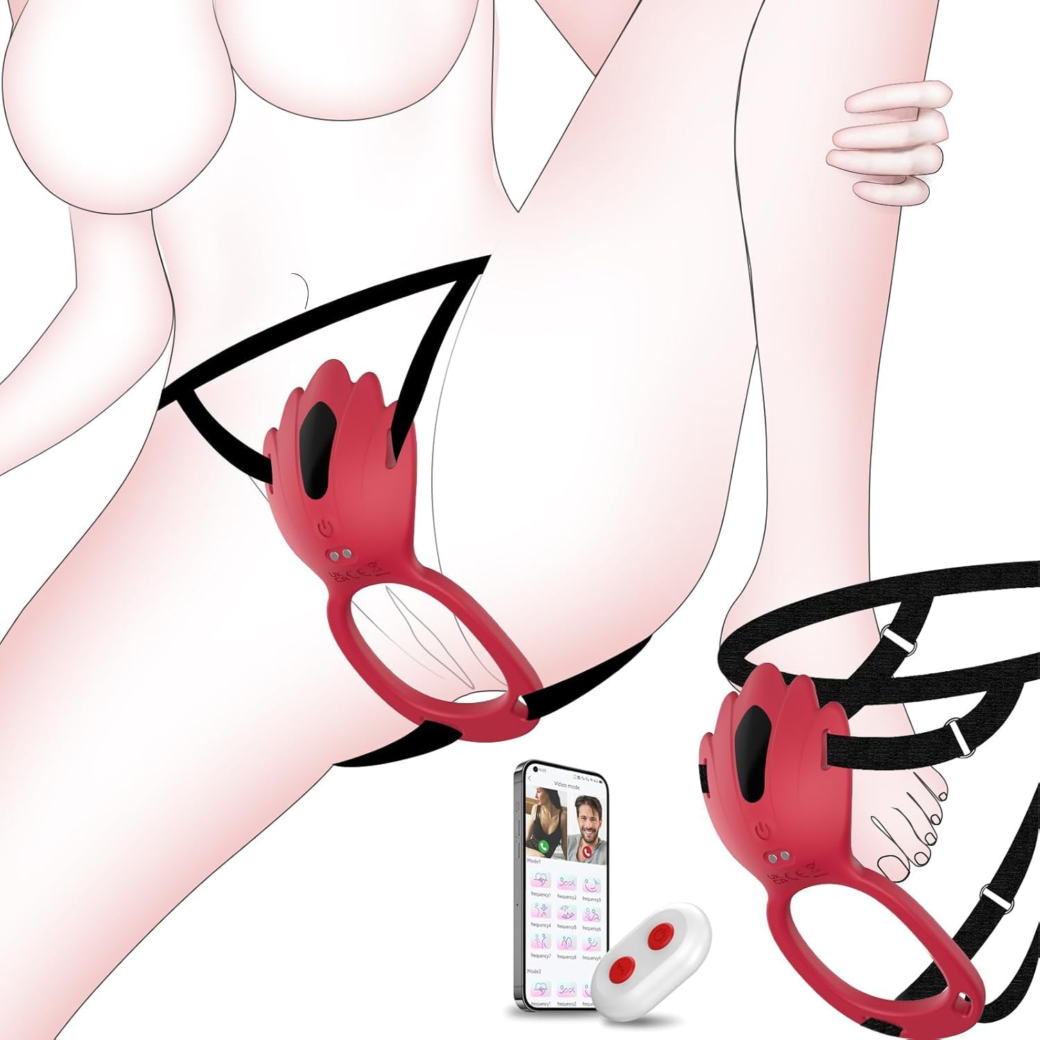 Adult Sex Toys Wearable Panty Vibrator,Female Sex Toy with 9 Vibration Modes,Vibrating Penis Ring Clitoral Stimulator,Couple Sex Toy with APP & Remote Control Vibrators for Women Men Sexual Pleasure