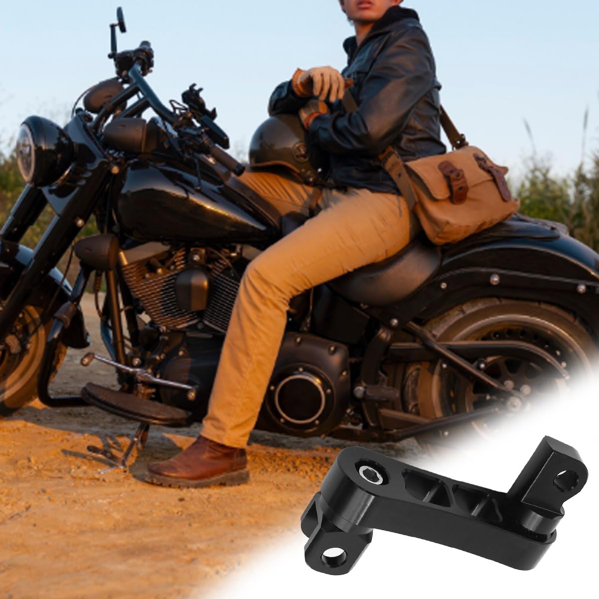 Ludom Repos-pieds réglables pour passager, montage sur autoroute, repose-pieds robustes et réglables à 360° pour motos de tourisme, Noir