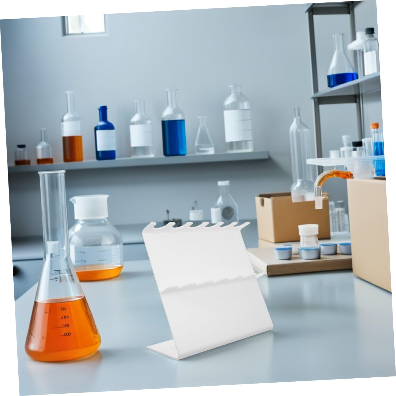 PRETYZOOM Porte-pipettes et Facile D'entretien pour Laboratoire en Plastique Blanc, Support de Z Stable pour Usage en Environnement de Laboratoire