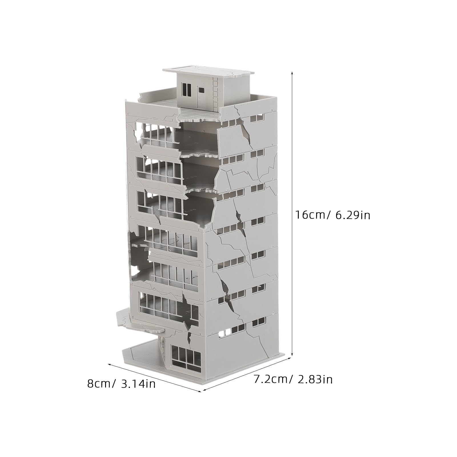 DOITOOL Zestaw modeli zrujnowanych budynków: Sceneria pociągu w skali 1:144 - Miniaturowa zabawka architektoniczna do zbombardowania - Stolik z piaskiem DIY - Ruiny opuszczonego miasta