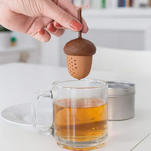 Miniatura 2 de Infusor de té creativo en forma de cono de pino, filtro de té de silicona de grado alimenticio con mango largo para uso doméstico y cocina,
