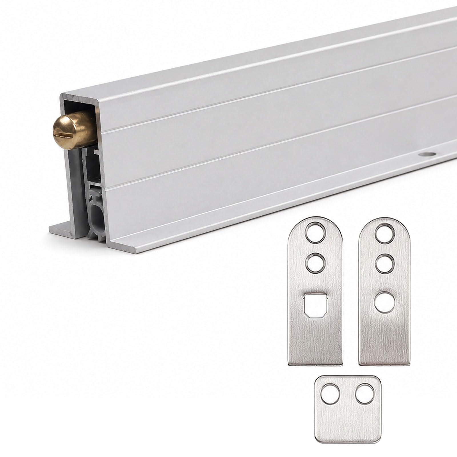 Guarnizione Automatica Sottoporta in Alluminio,Guarnizione Inferiore Automatica per Porta A Incasso,Kit di Guarnizioni Automatiche Nascoste per Porte,per Uso Domestico e Commerciale