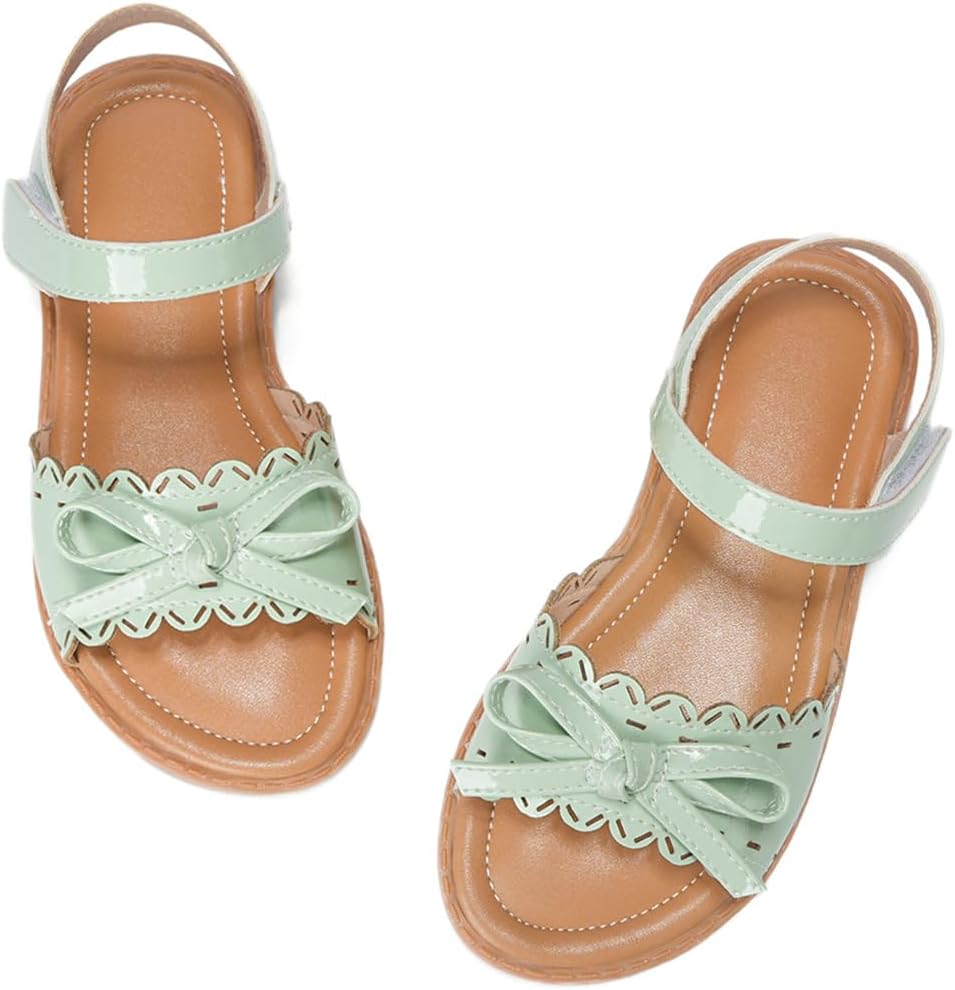 Toddler Girls Sandals Flower Girl Dress Shoes Open Toe Little Kid Summer Flats