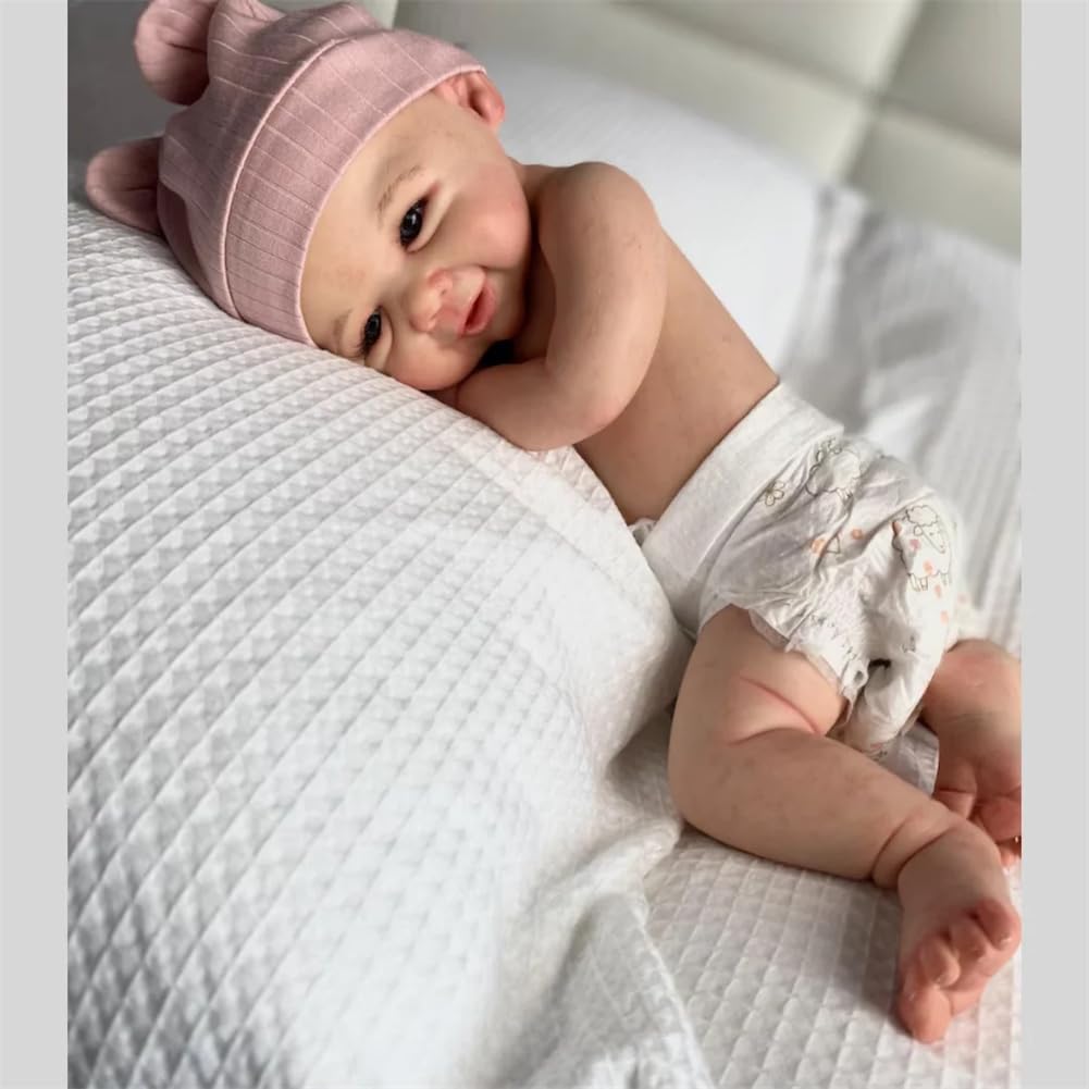 Photo 1 of OCSDOLL 18 Inch 6.5Lbs Vivienne Girl Full Body Platinum Soft Silicone Reborn Doll Washable - Realistic Lifelike Newborn Girl Doll Can Open Mouth for Kids Gift