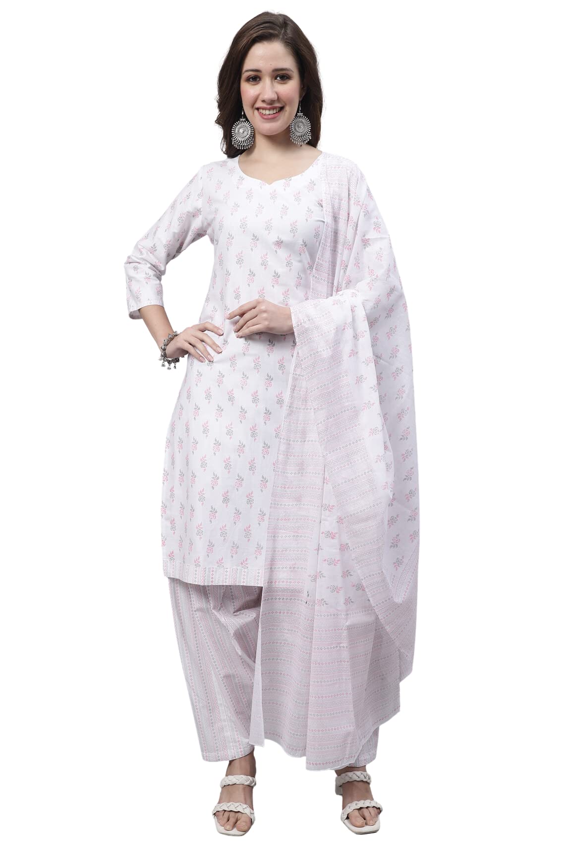 Rajnandini Women Cotton Printed Readymade Patiala Salwar Suit (JOPLMSFRTW1515)