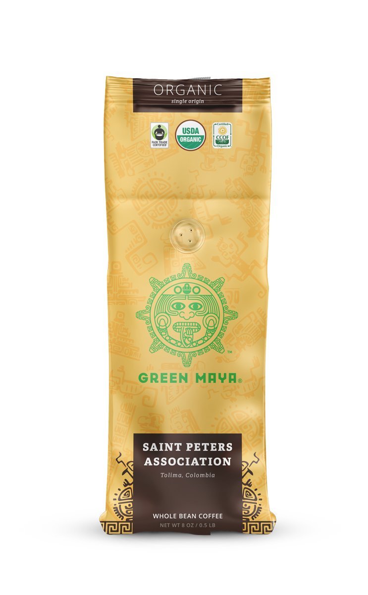 GREEN MAYA Saint Peters Association Arabica Coffee Beans 100% Certified Organic Colombia Single Origin Coffee Espresso