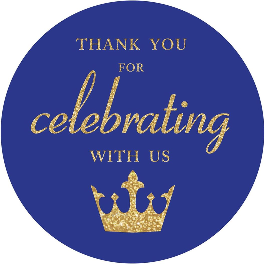 Royal Blue Little Prince Thank You stickers, Gold Philippines Ubuy
