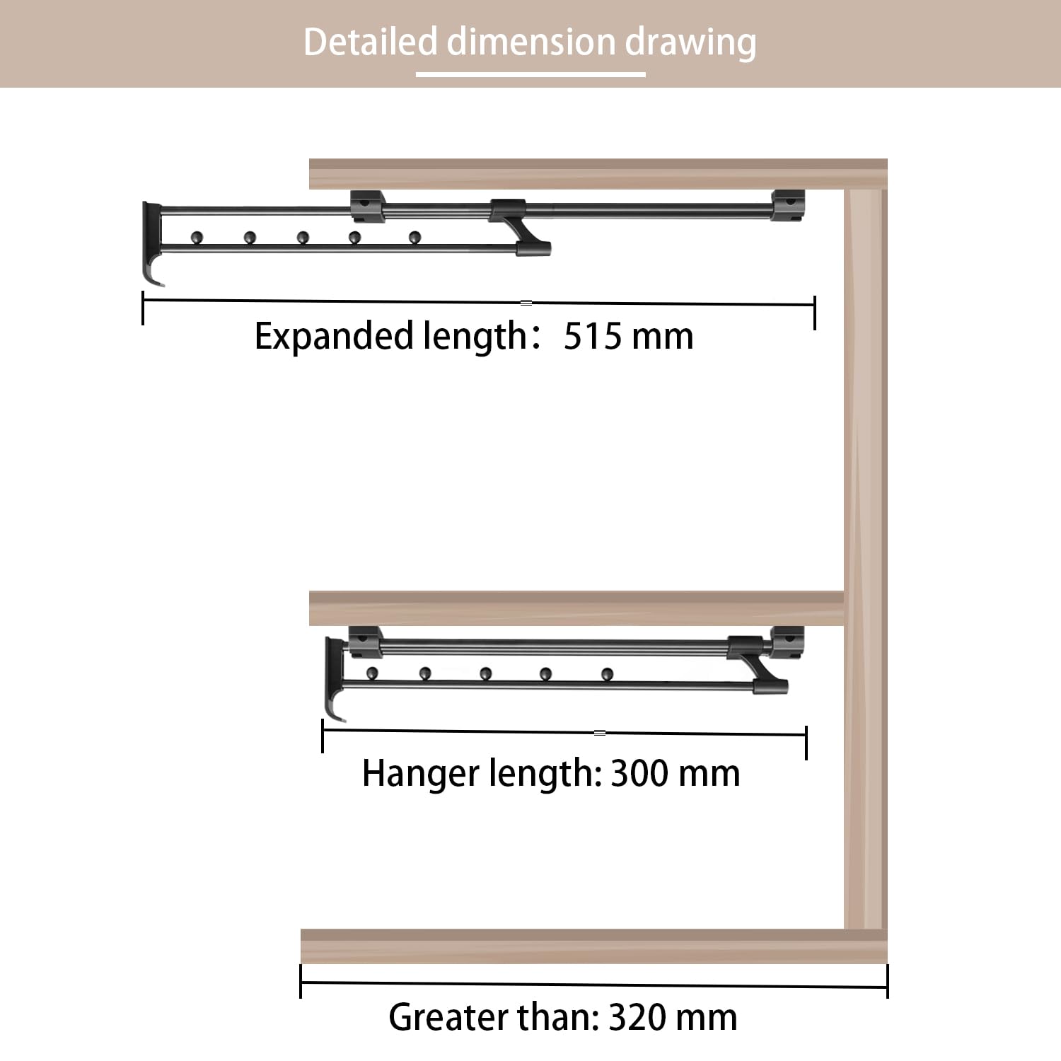 Tringle à Vêtements Extensible Et Réglable - Gain De Place Max Pour Placard Et Rangement