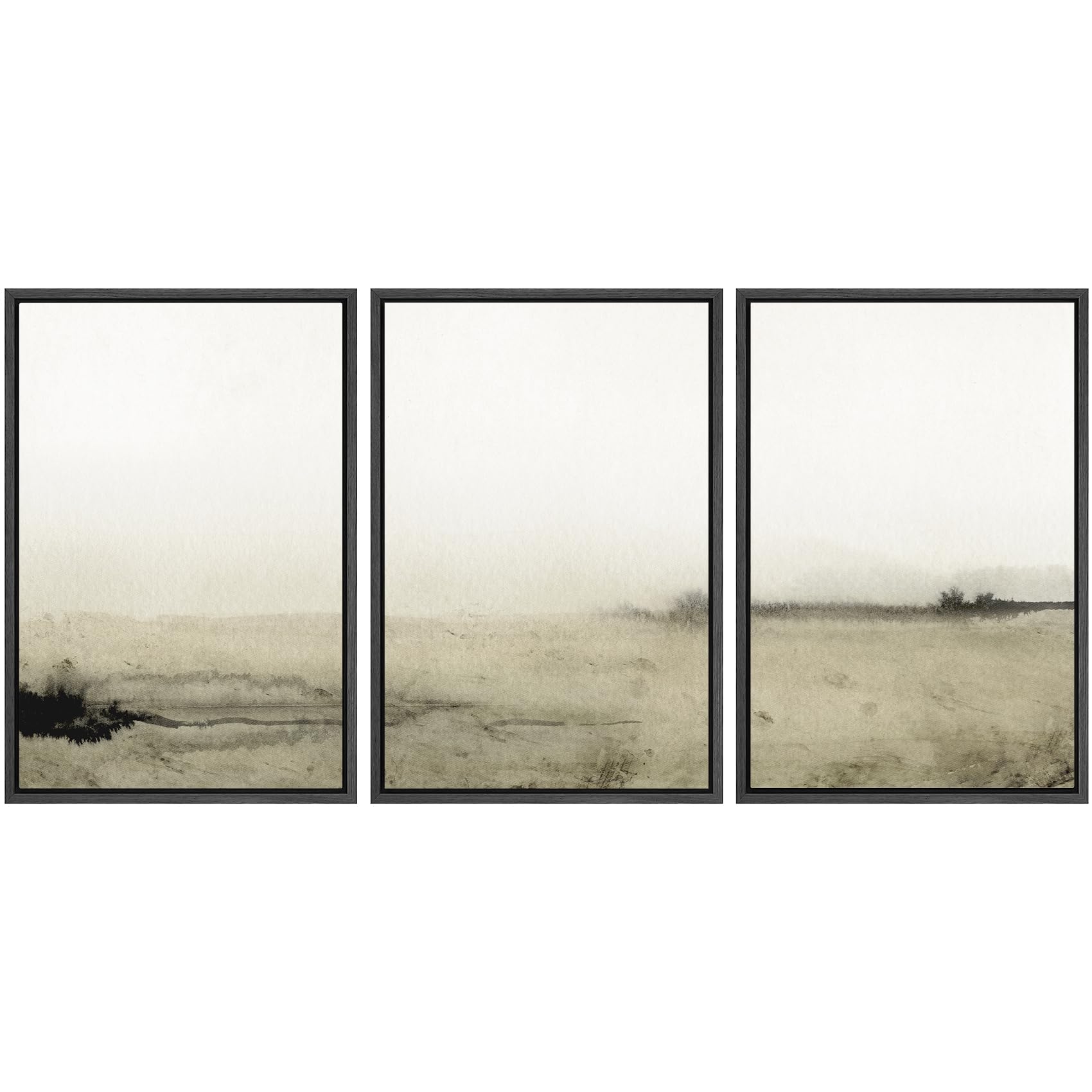 SIGNWIN Framed Canvas Print Wall Art Set Coastal Serenity Abstract Seaside Illustrations Modern Art Decorative Rustic Calm/Zen for Living Room, Bedroom, Office - 24"x36"x3 Natural — view 131