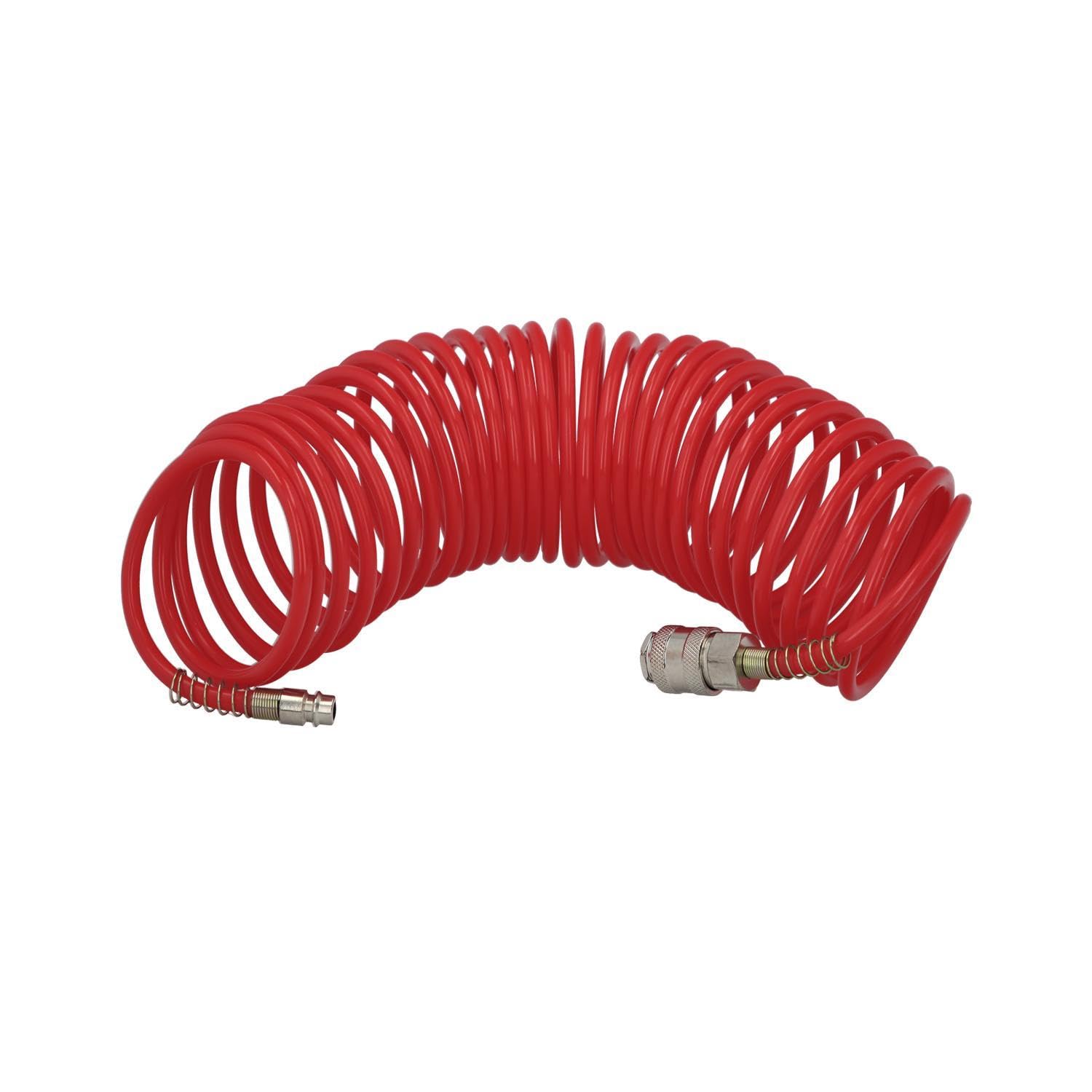 WOLFPACK LINEA PROFESIONAL Manguera Espiral Aire Comprimido 7,5 metros Adaptador Rápido