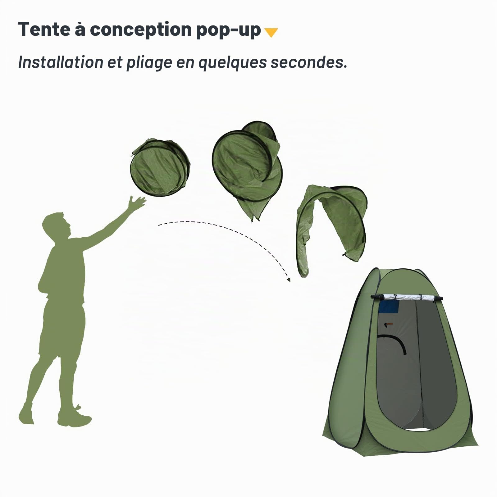 CLIPOP Tente de Toilette Pop Up Toilette Cabinet de Changement Anti-UV Tente de Douche pour la Plage, la pêche, Le Bain, l'extérieur, avec Un Sac de Transport