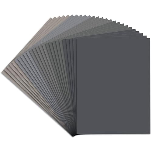 25 piezas de papel de lija, papel de lija seco y húmedo, grano alto, 1000, 2000, 3000, 5000, 7000, surtido de hojas de papel de lija para madera,