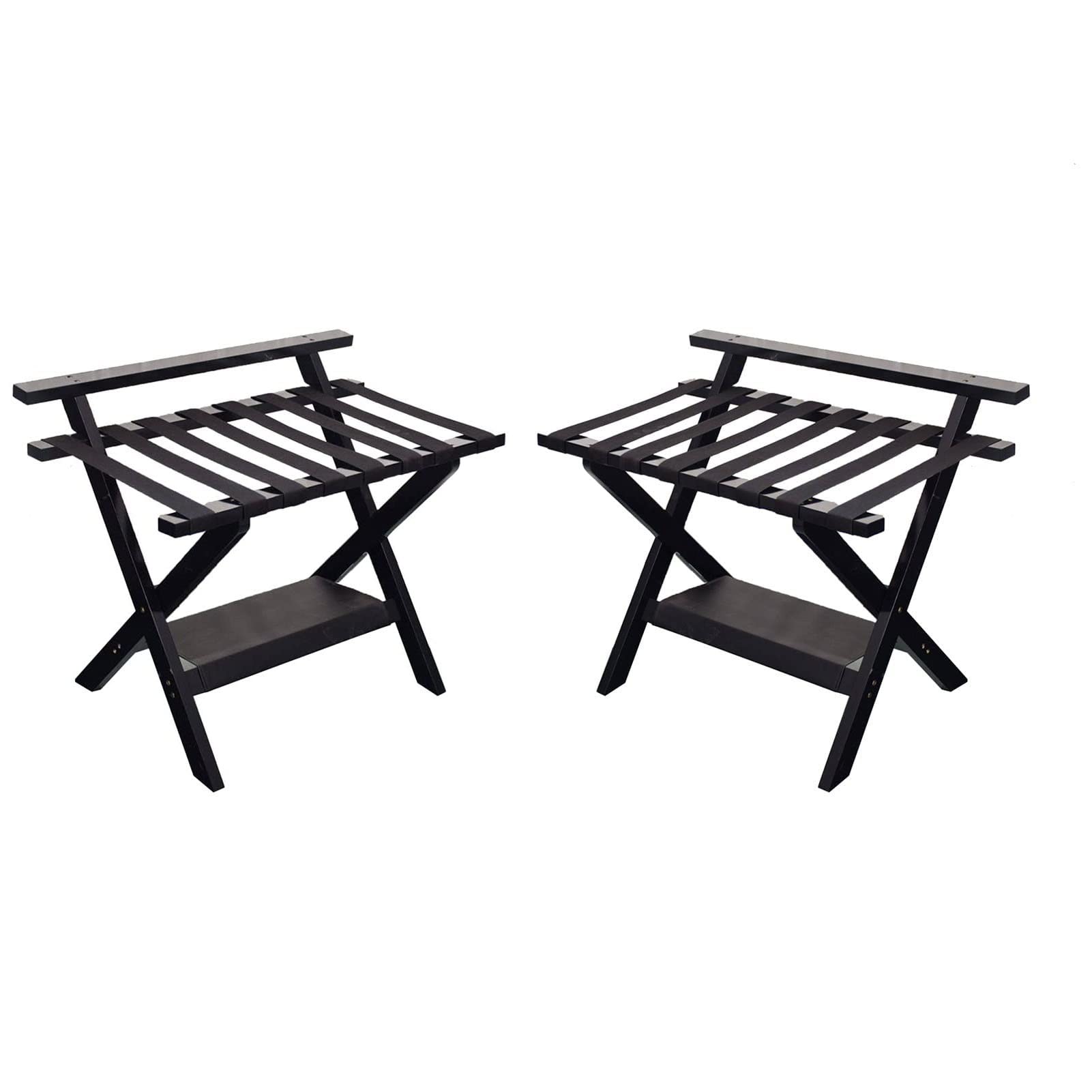 Soporte plegable para maleta, estante de equipaje resistente para hotel y hogar, estante de almacenamiento de doble capa de 200 kg de capacidad, soporte de cordón de nailon