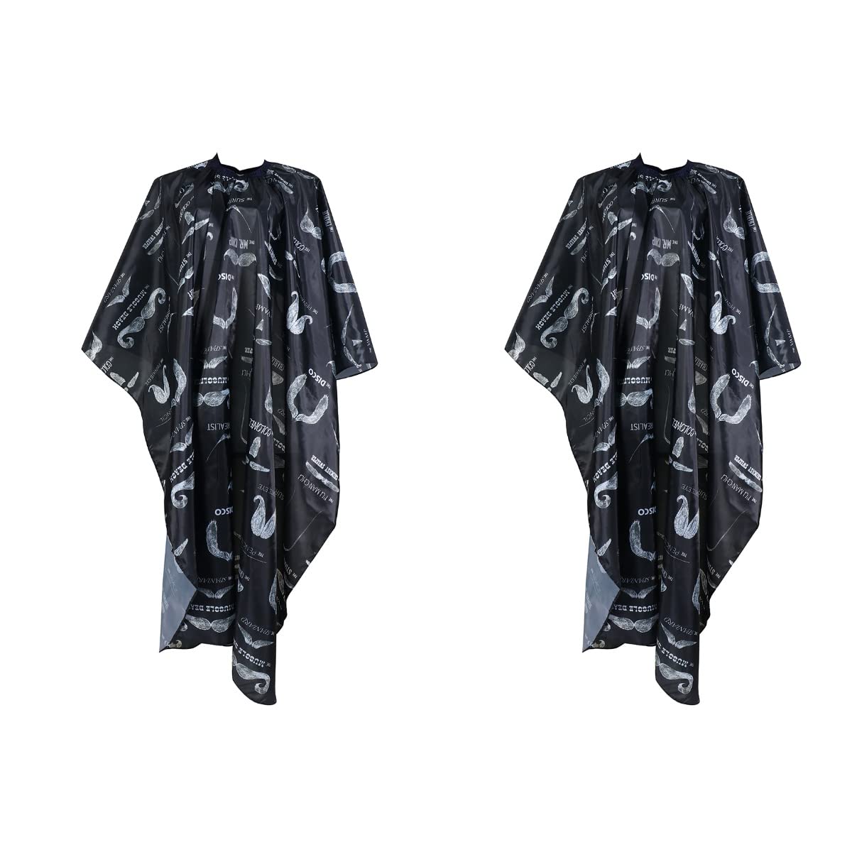 LALAFINA Capa de Peluquero para Salón Bata de Peluquería 2 Uds. Barba Bigote Capa de Corte de Pelo Impermeable Impresa Maquillaje Facial Vestido de Teñido Del Cabello Accesorio para Peinar