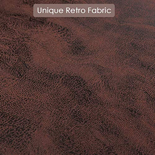 SUPERJARE Adjustable Bar Stools Set of 2, Swivel Barstool Chairs with Back, Pub Kitchen Counter Height, Retro Brown, Fabric - Image 5